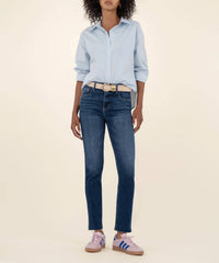 KUT FROM THE KLOTH Rachael High Rise Mom Raw Hem Jeans in explore - women's jeans