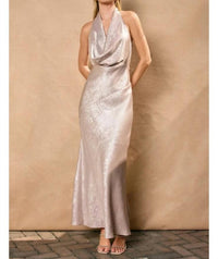 Dress Forum - Too Precious Luxe Metallic Foiled Satin Maxi Dress