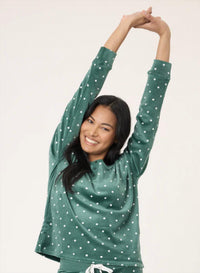 PJ Salvage Let's Get Toasty Long Sleeve Top in green - women's long sleeve top
