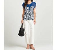 Daniel Rainn - Cottage Floral Short Sleeve Blouse