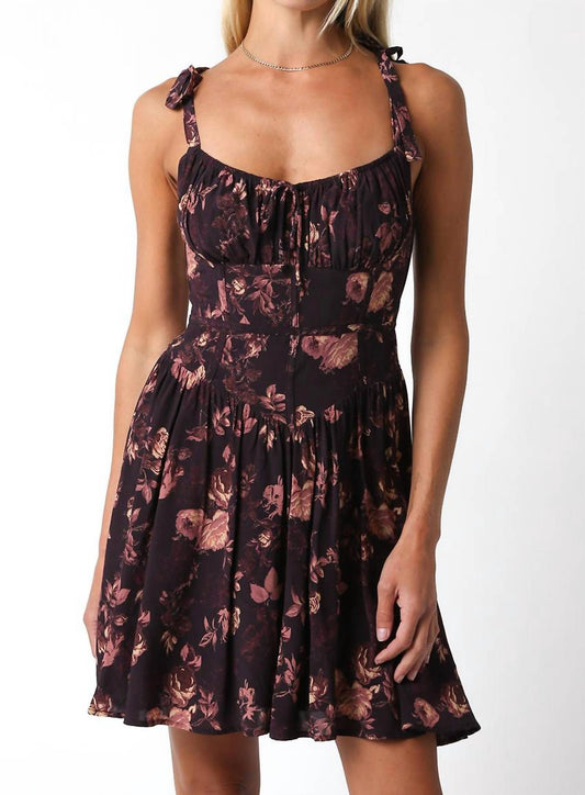 Olivaceous - Floral Corset Dress