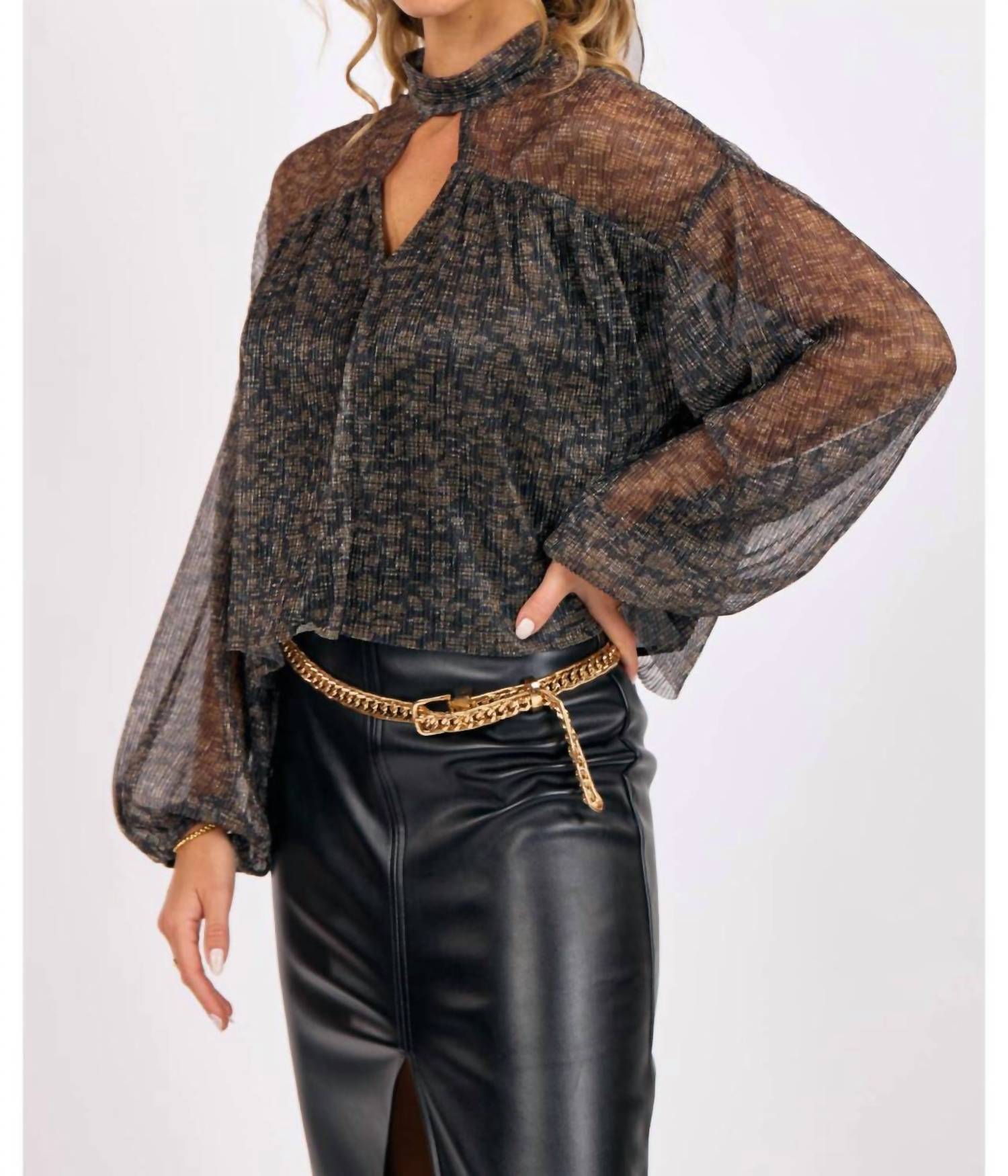 Sage The Label - Mesh Key Hole Top