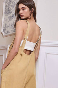 BUCKETLIST Gerri Overall Jumpsuit in brown - women's pants - alternate view