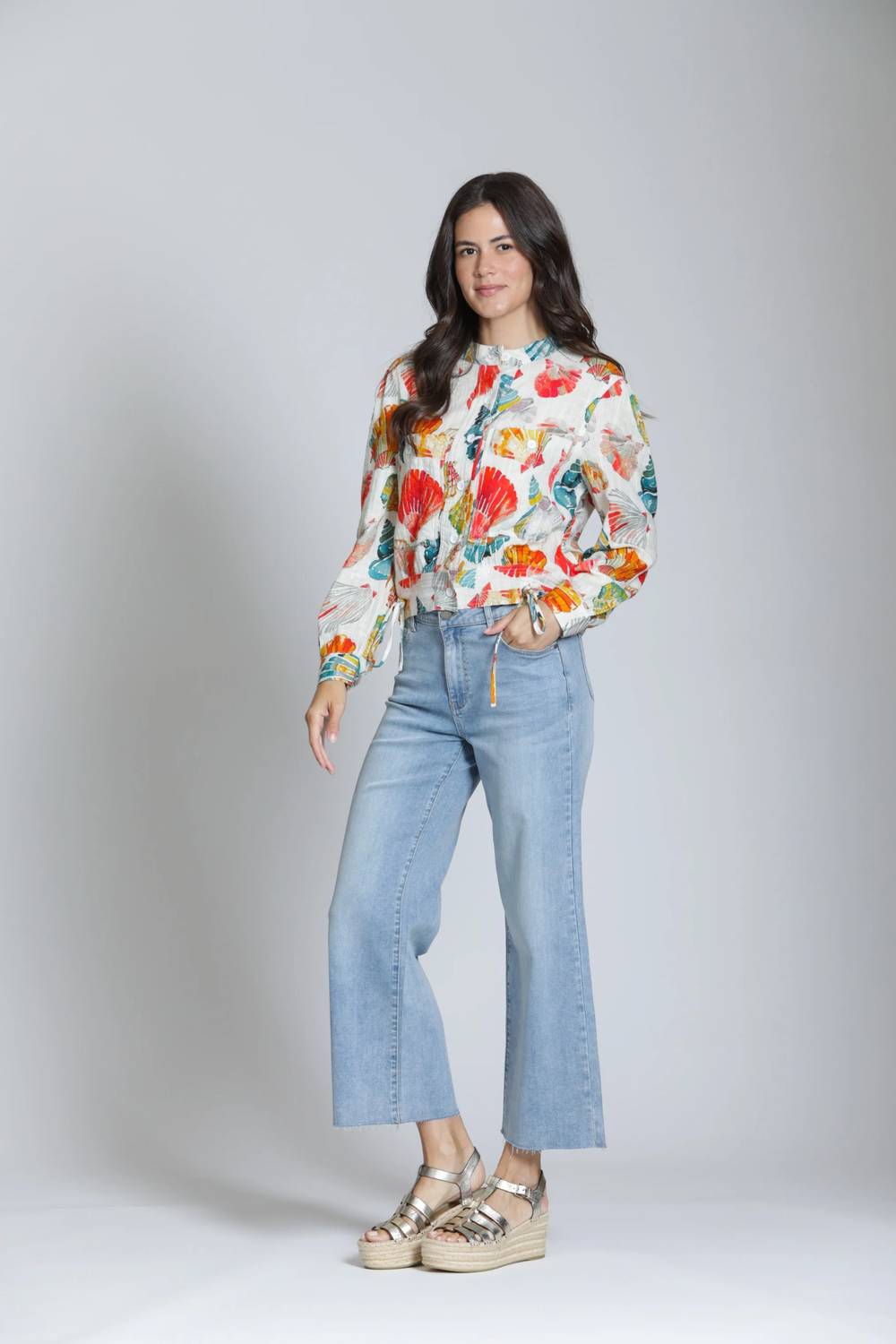 Apny - Seashell Print Woven Shirt