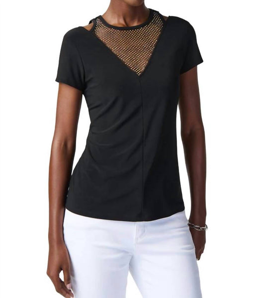 Joseph Ribkoff - Silky Knit Rhinestone Mesh Top