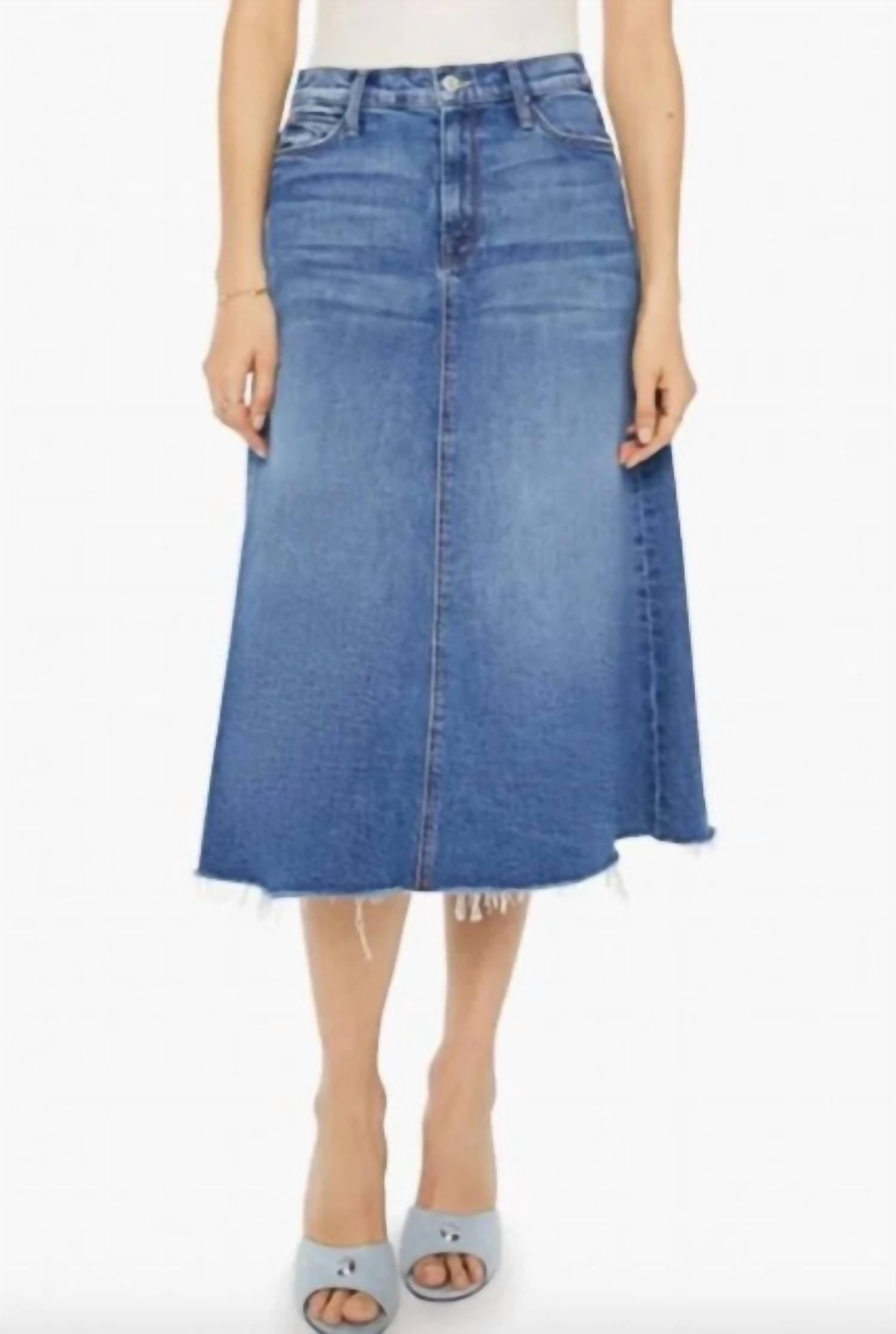 Mother - Circle Midi Fray Skirt