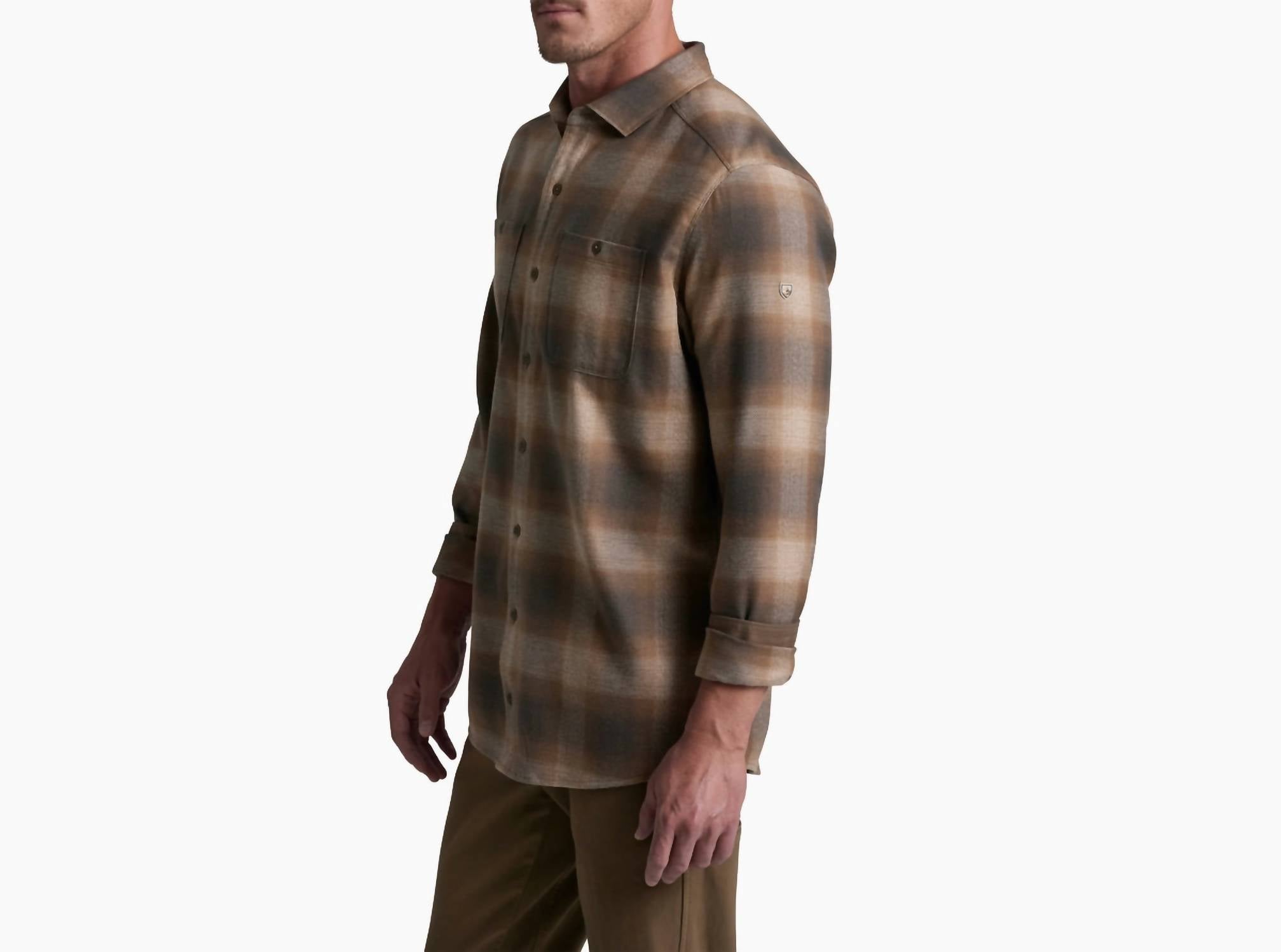 KUHL Long Sleeve Law Flannel Shirt in kanteen - men's shirt - alternate view