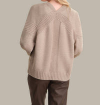 525 America Olivia Textured Cardigan in beige - women's cardigan - alternate view