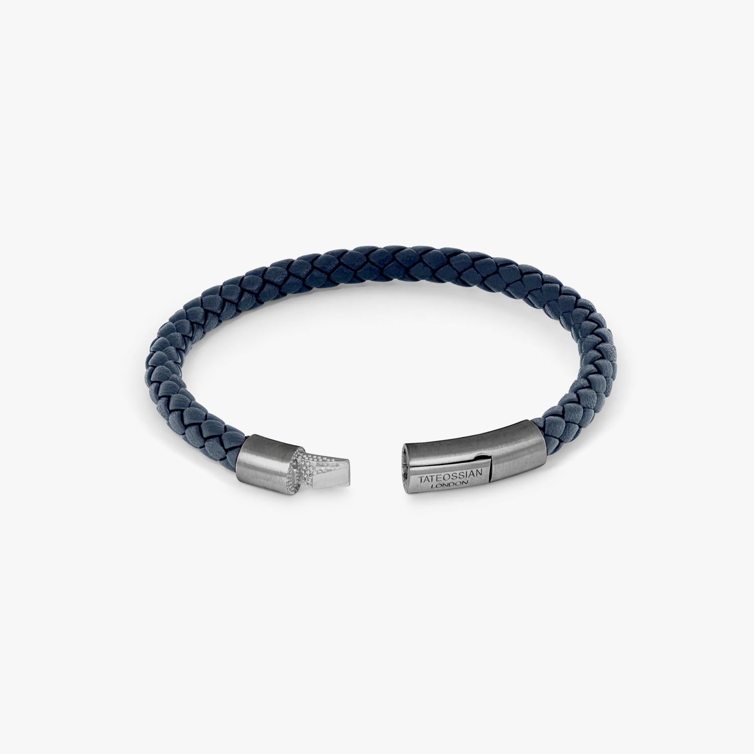 Tateossian Men's Charles Bracelet in navy - men's jewelry - alternate view