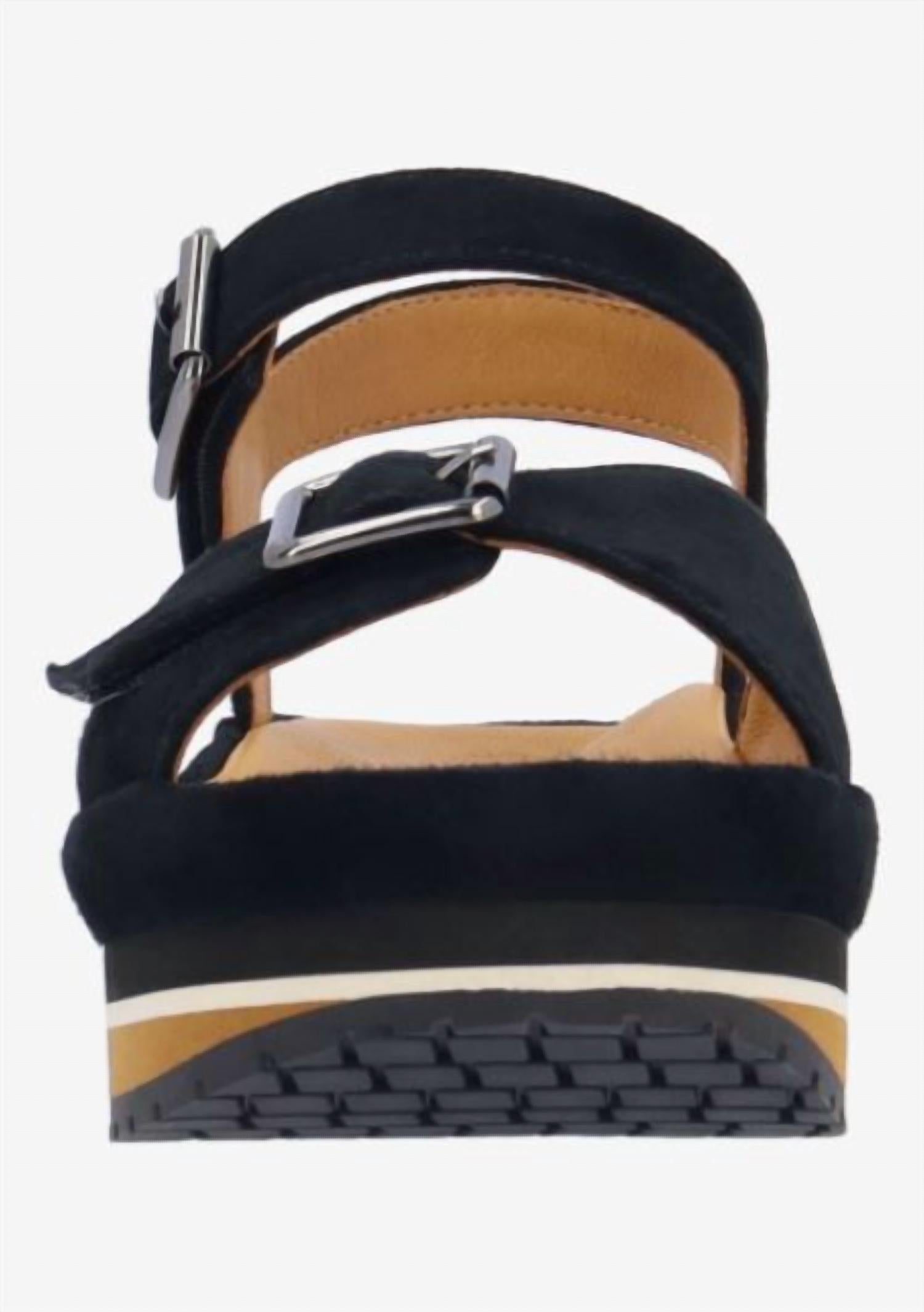 L'amour Des Pieds Women's Vardant Kid Suede Leather Sandal in black - women's sandal - view 4