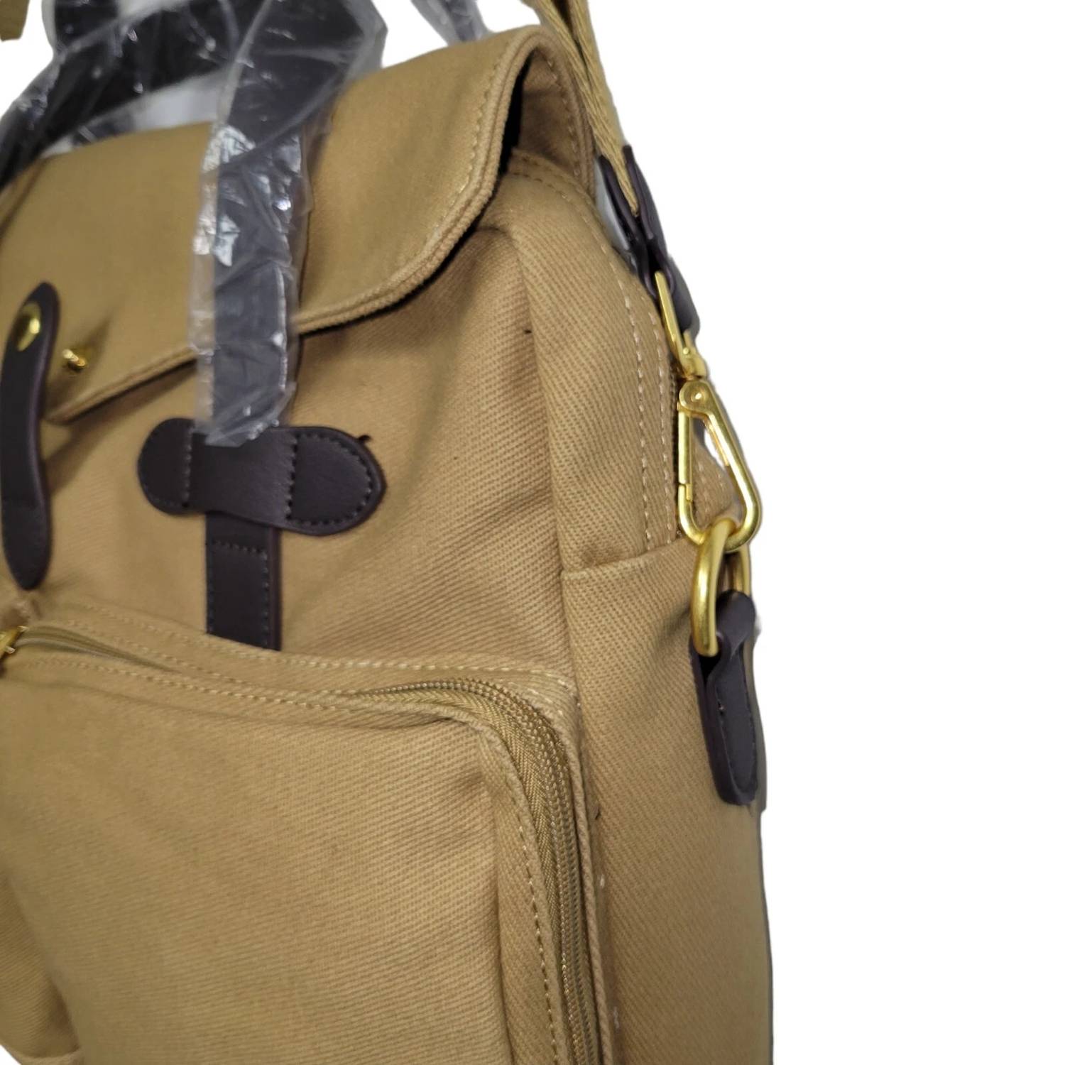 Club Room - Canvas Faux Trim Messenger Bag