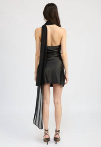 En Saison Holland Mini Dress in black - women's dress - detail view