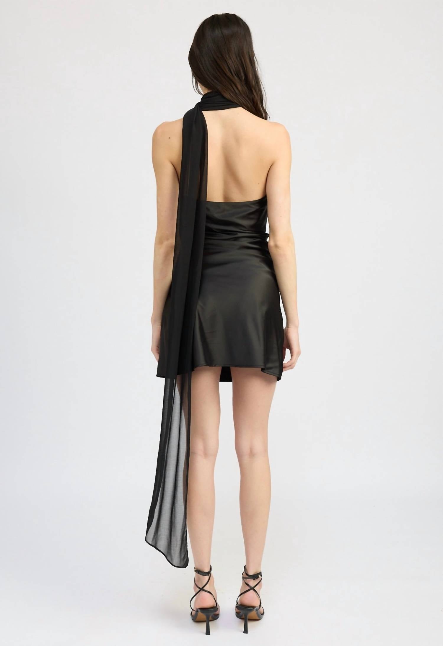 En Saison Holland Mini Dress in black - women's dress - detail view
