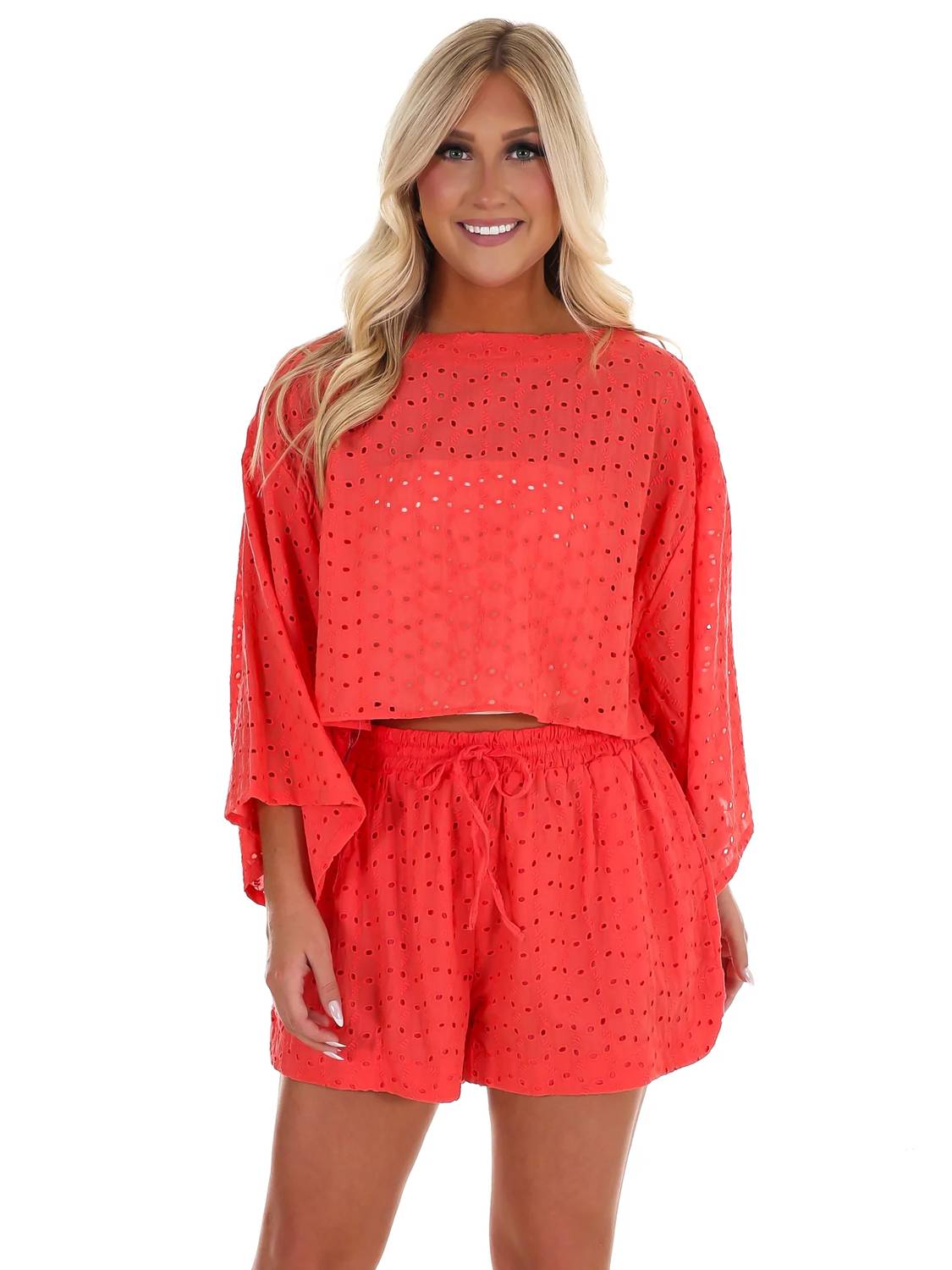 Hyfve - Peachy Keen Eyelet Two Piece Set