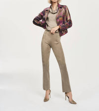Joseph Ribkoff Scuba Suede Flared Pants in java - women's pants