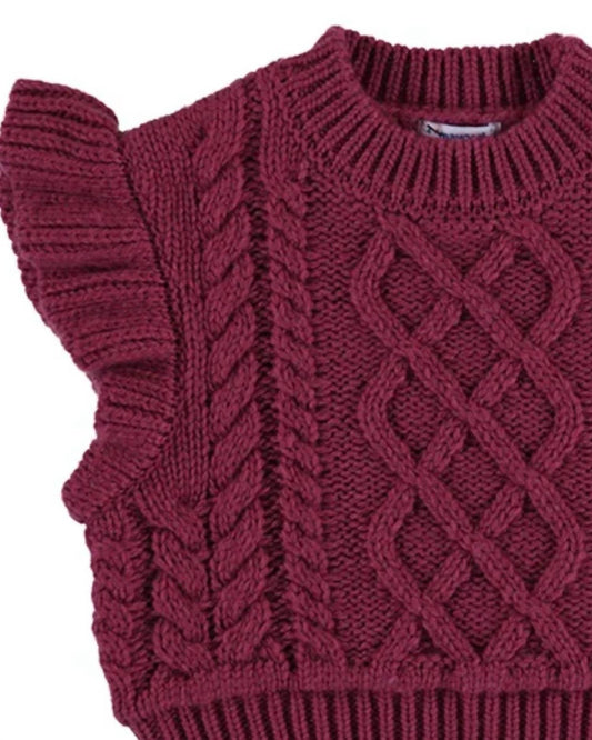 Mayoral - Girls' Cable Ruffle Knit Vest