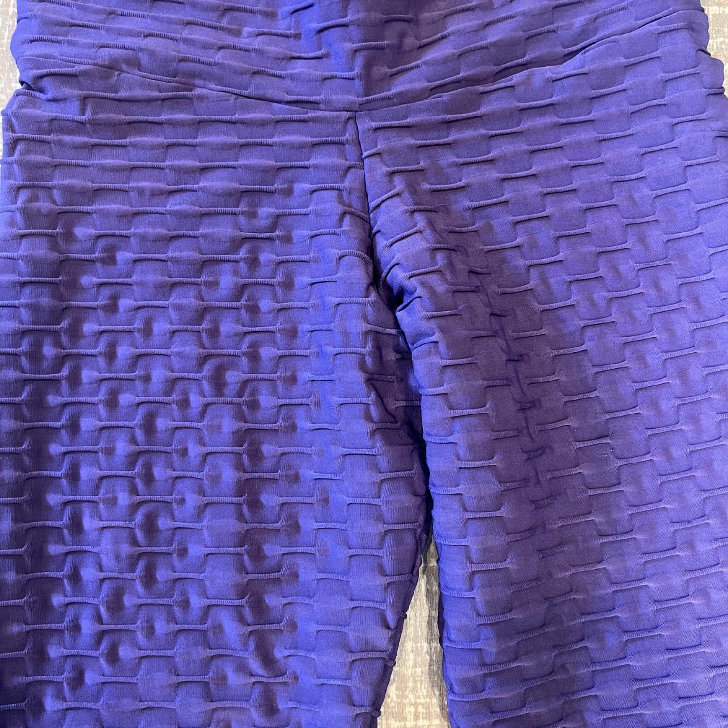 BBrazil Clothing Basket Weave Jacquard Long Leggings in purple - women's pants - detail view