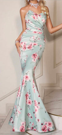 PORTIA&SCARLETT Sweatheart floral gown in mint multi - women's dress