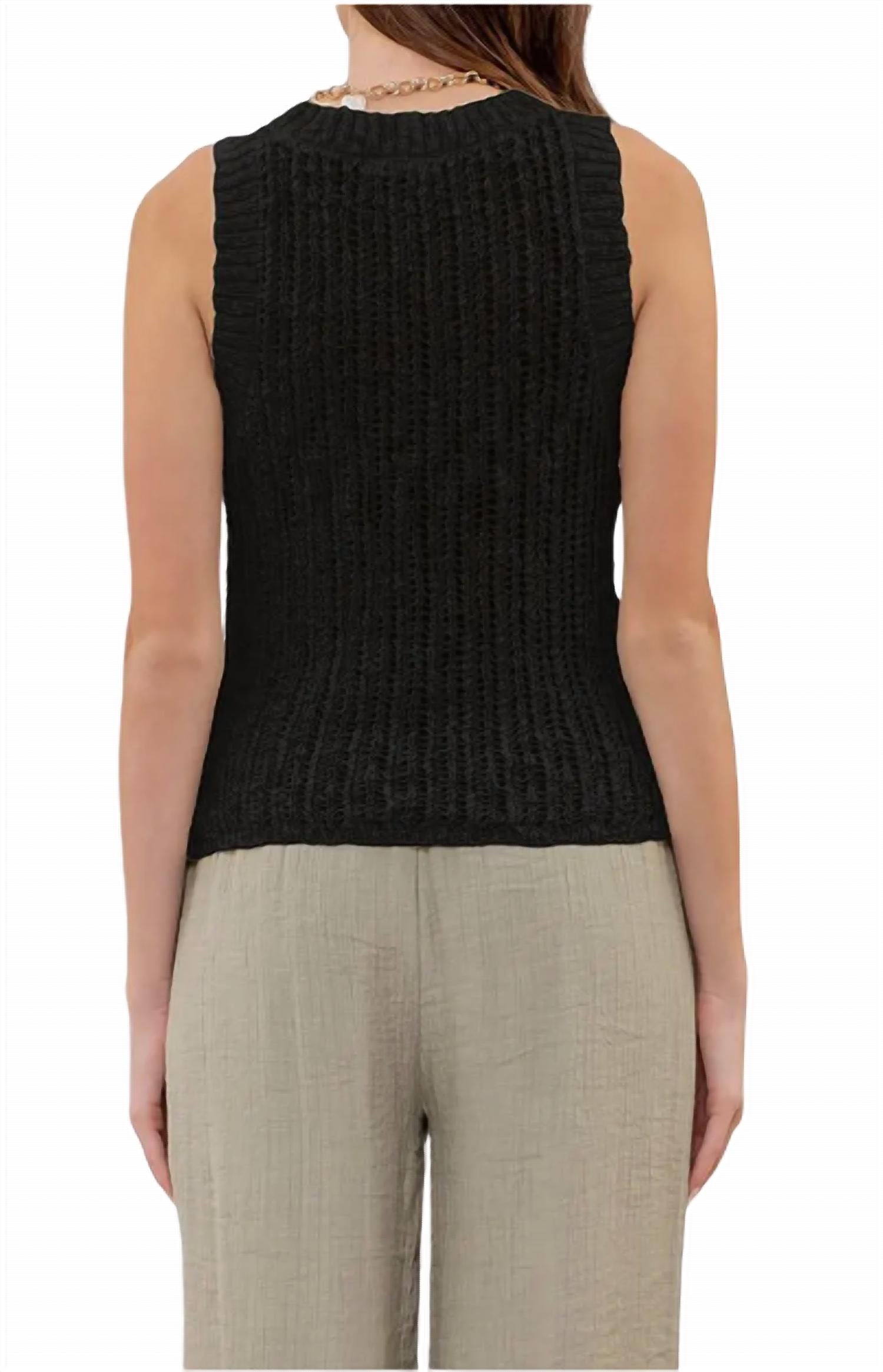 Blu Pepper - Crochet Knit Tank Top