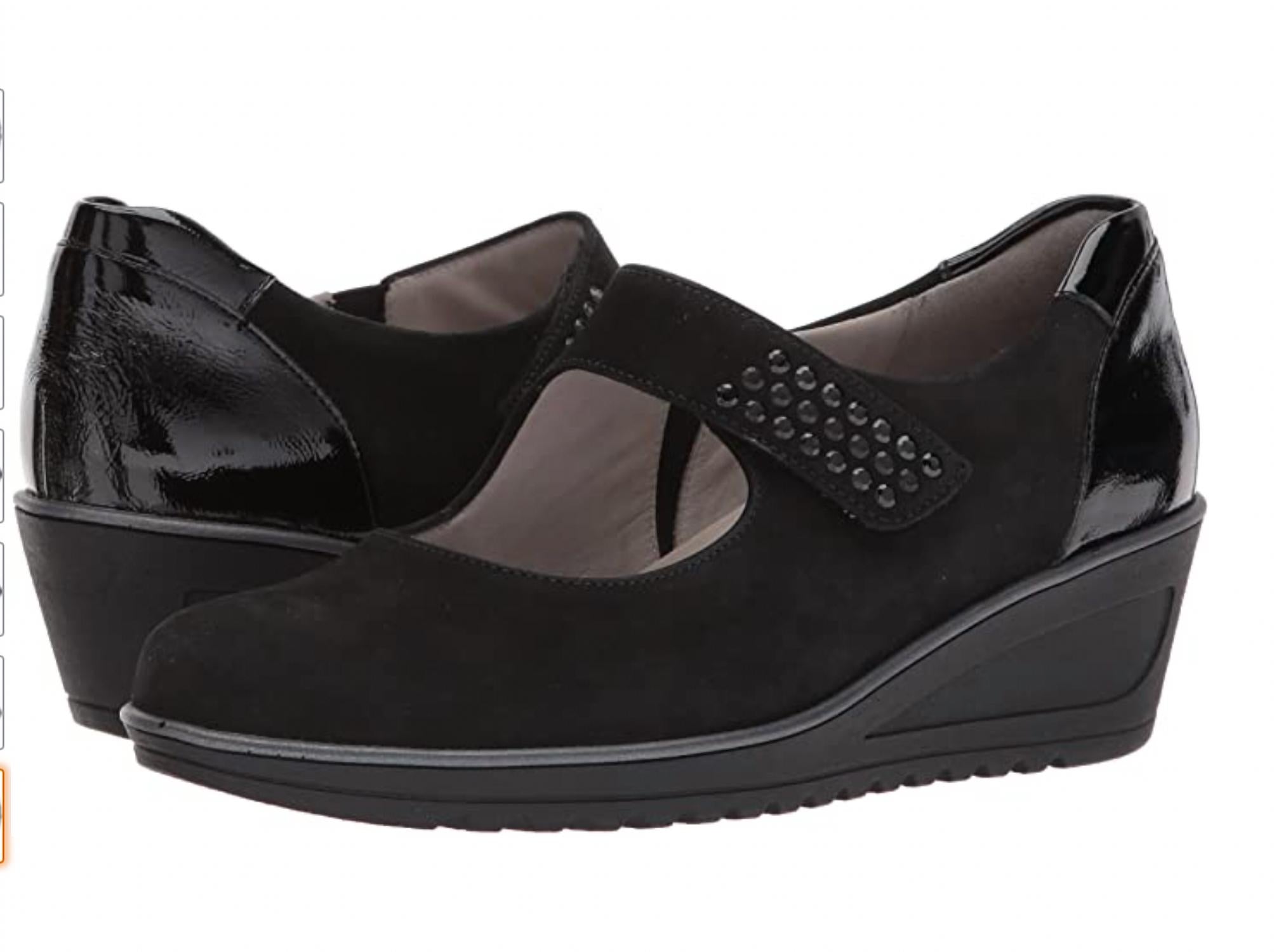 Ara Women's Hellen Wedge Shoes in nubuk vernice - women's shoe - detail view