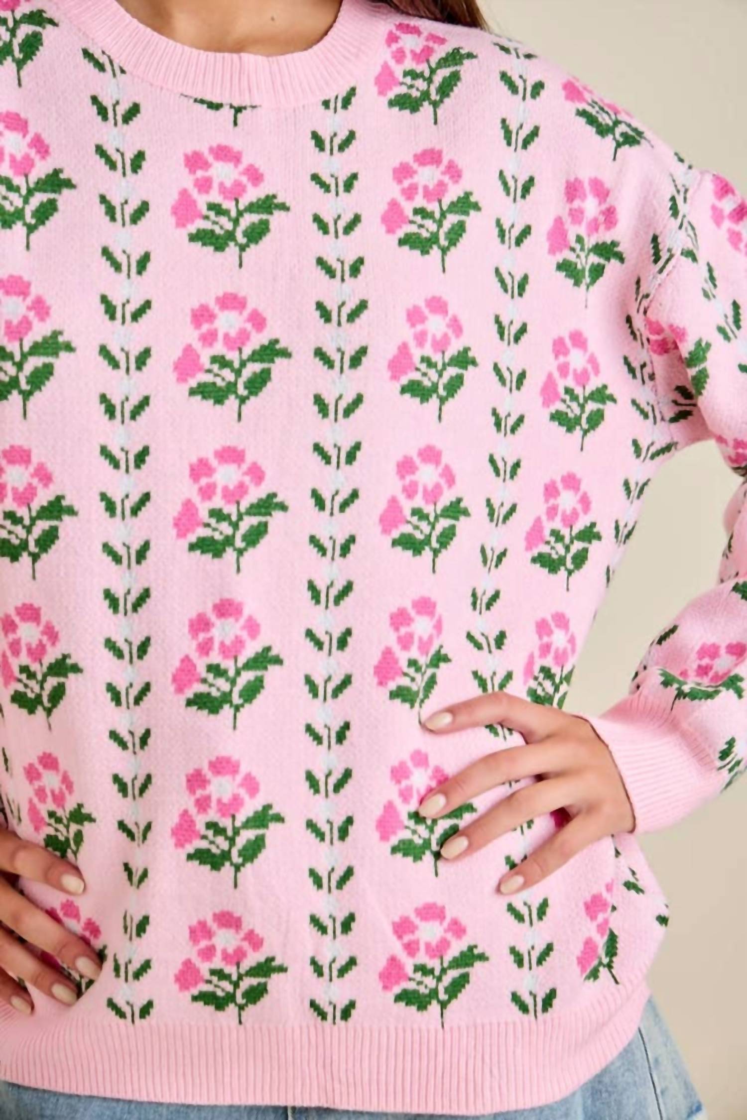 Mainstrip Marilla Sweater in pink - women's sweater - detail view