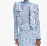 Self-Portrait - Check Knit Cardigan