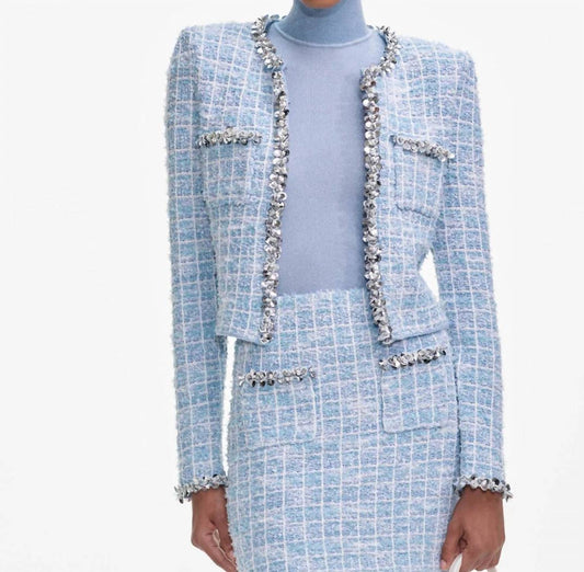 Self-Portrait - Check Knit Cardigan