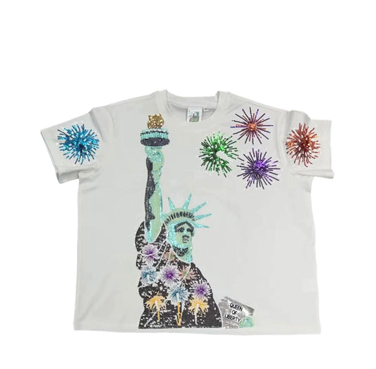 Queen Of Sparkles - Firework Lady Liberty Tee