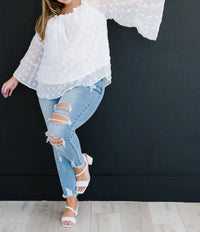 Andree By Unit - Daydreamer Full Size Run Pom-pom Blouse