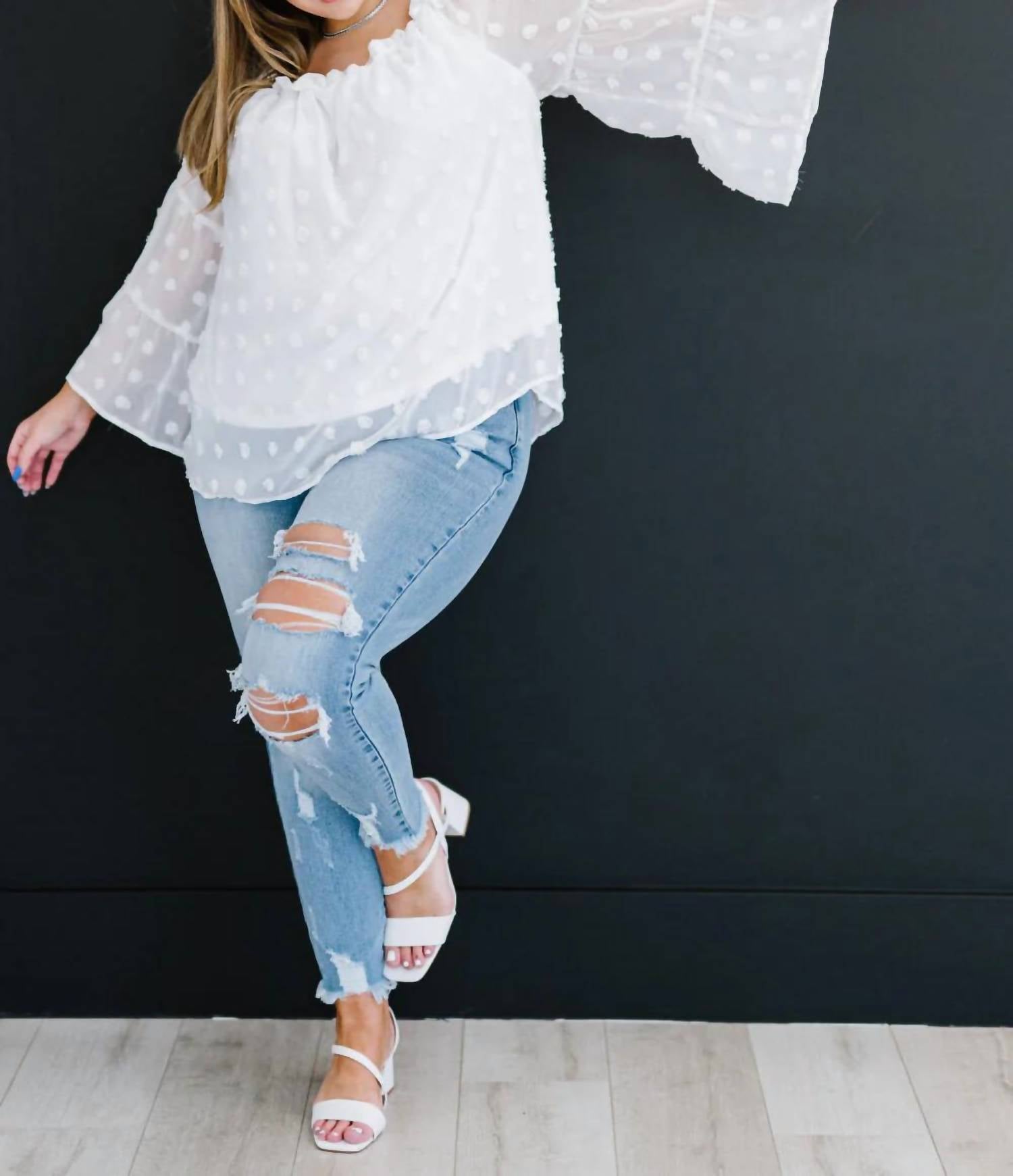 Andree By Unit - Daydreamer Full Size Run Pom-pom Blouse