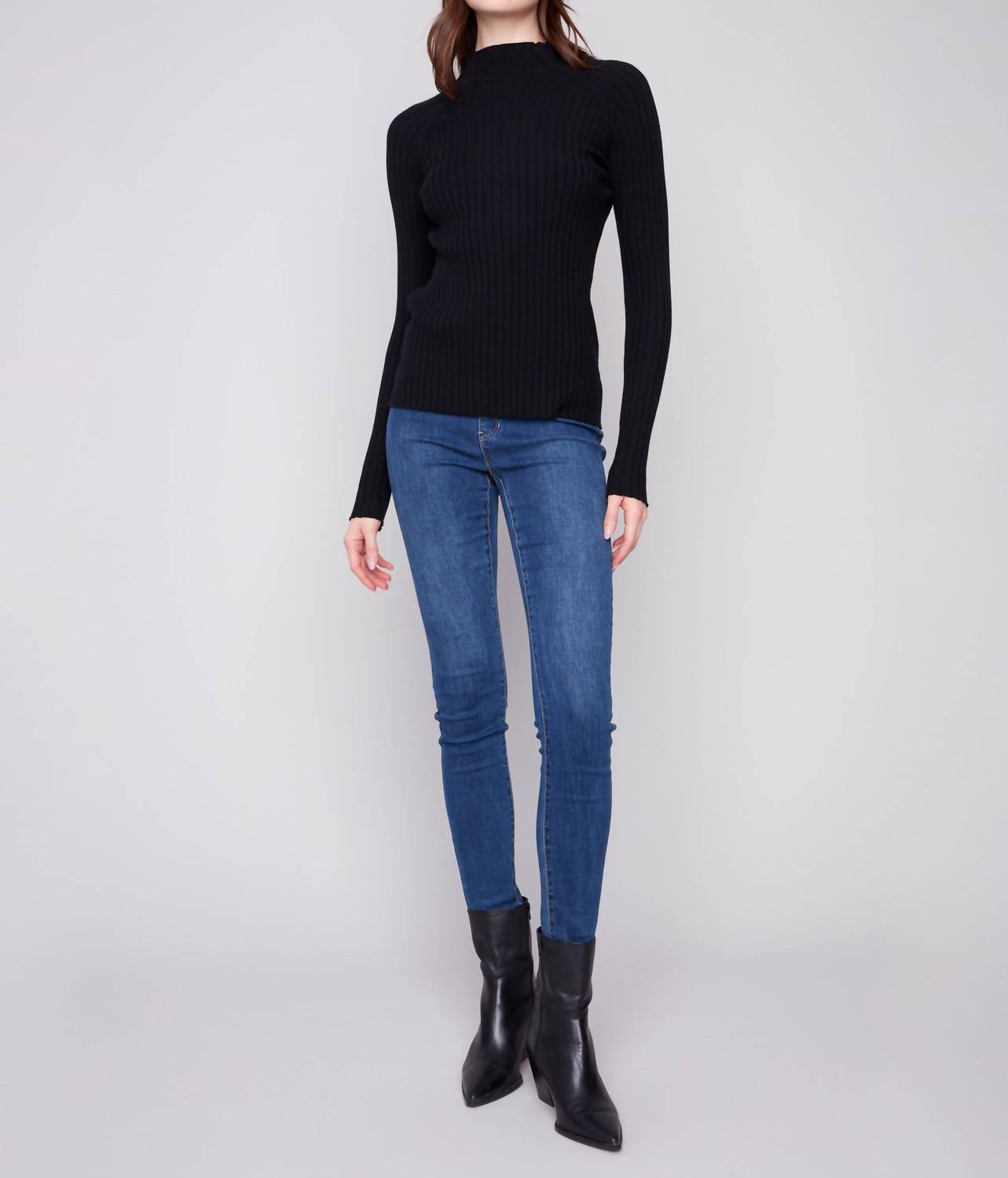 Charlie B - Ribbed Mock Neck Sweater