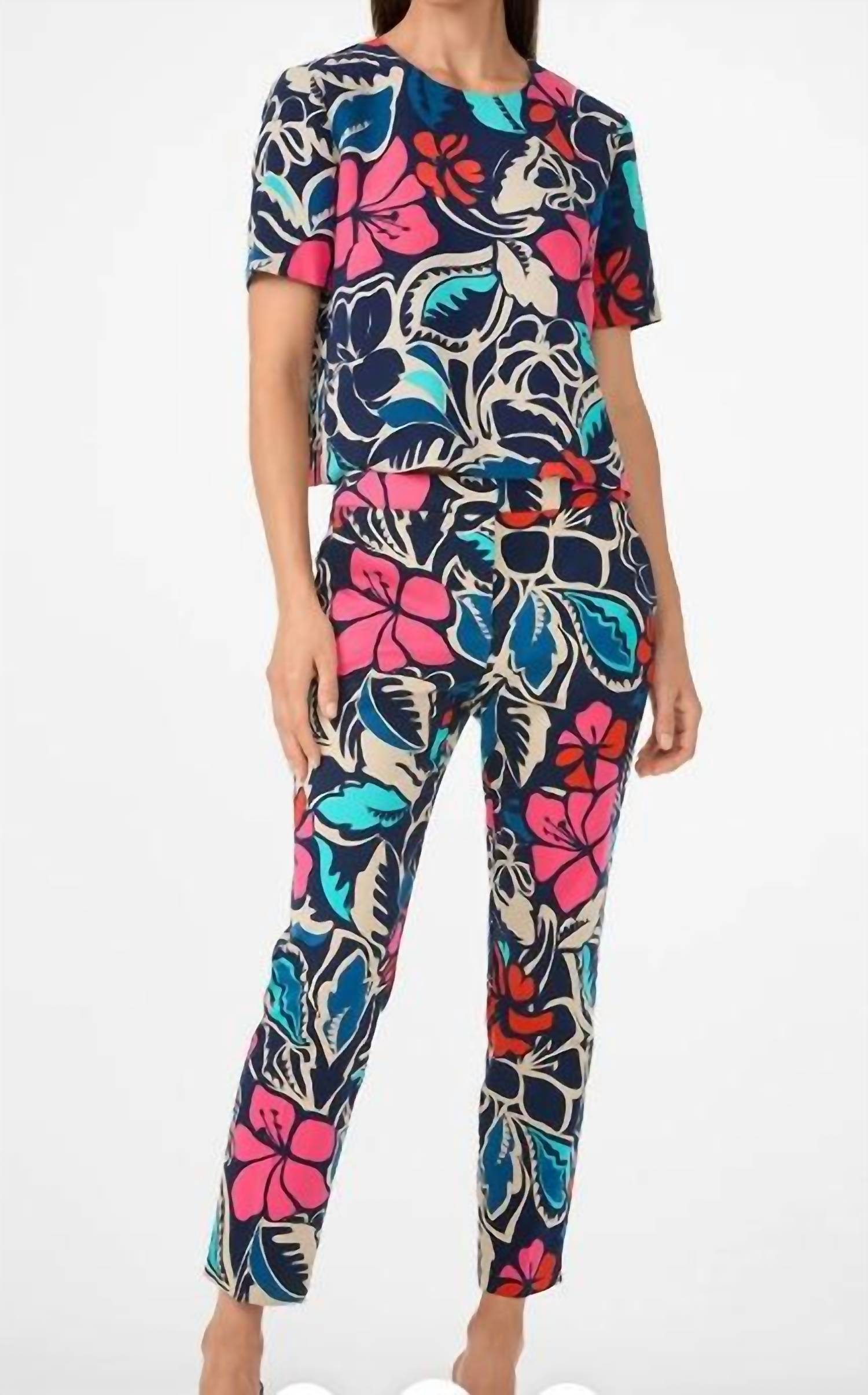 Trina Turk Moss 2 PaNT in multi floral - women's pants - detail view