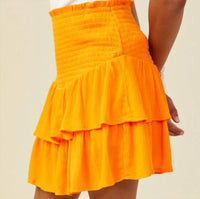 Hayden La - Girls Smocked Ruffle Tier Mini Skirt