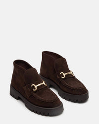 STEVE MADDEN Women's Leon Loafer in chocolate brown - women's flats - detail view