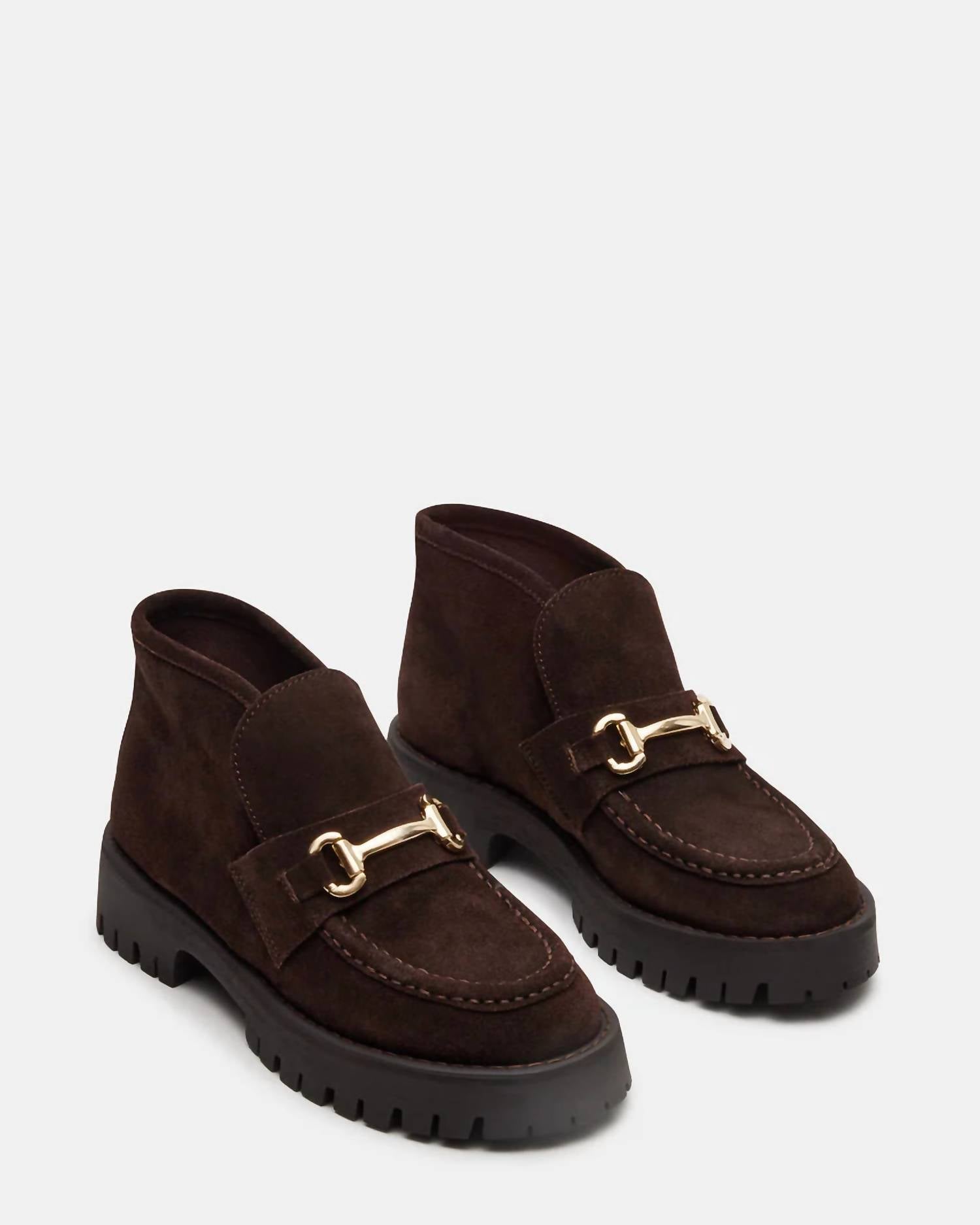 STEVE MADDEN Women's Leon Loafer in chocolate brown - women's flats - detail view