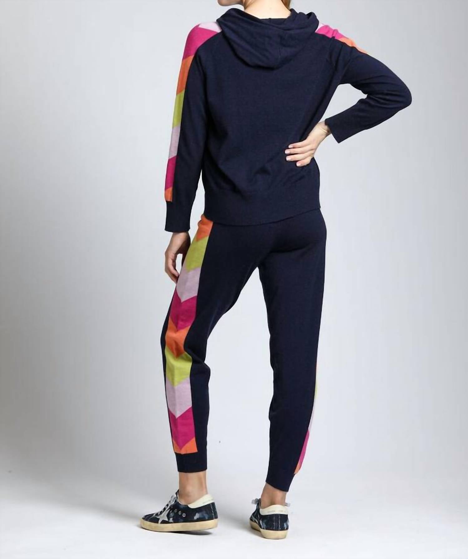Apny - Colorful Side Stripe Hoodie