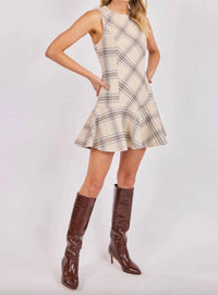 Sadie & Sage - Women's Cedar Plaid Drop Waist Mini Dress