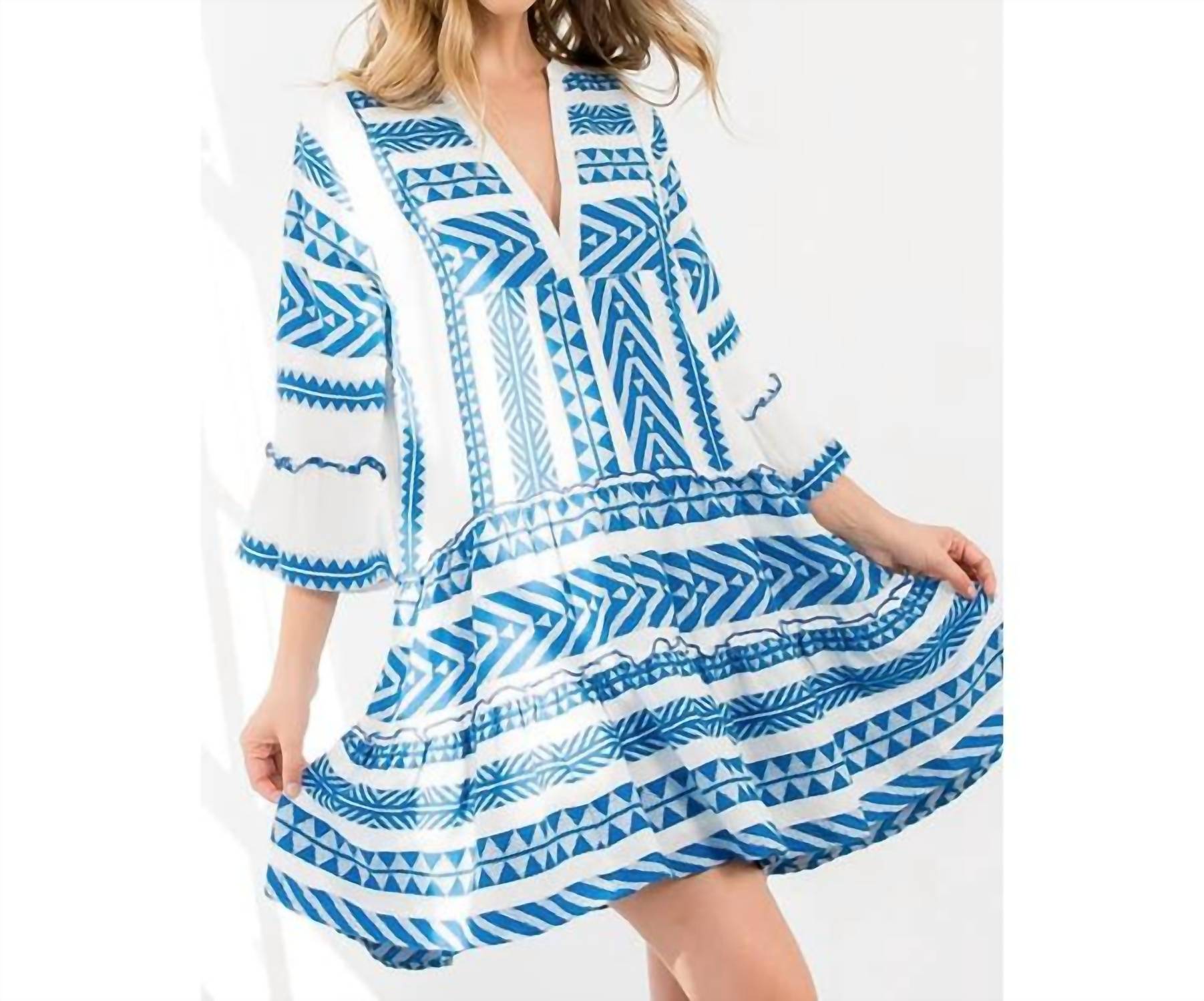 Thml - Tiered V-neck Embroidered Dress