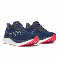 SAUCONY Men's Triumph 23 Shoe in 210 navy red - men's shoe - detail view