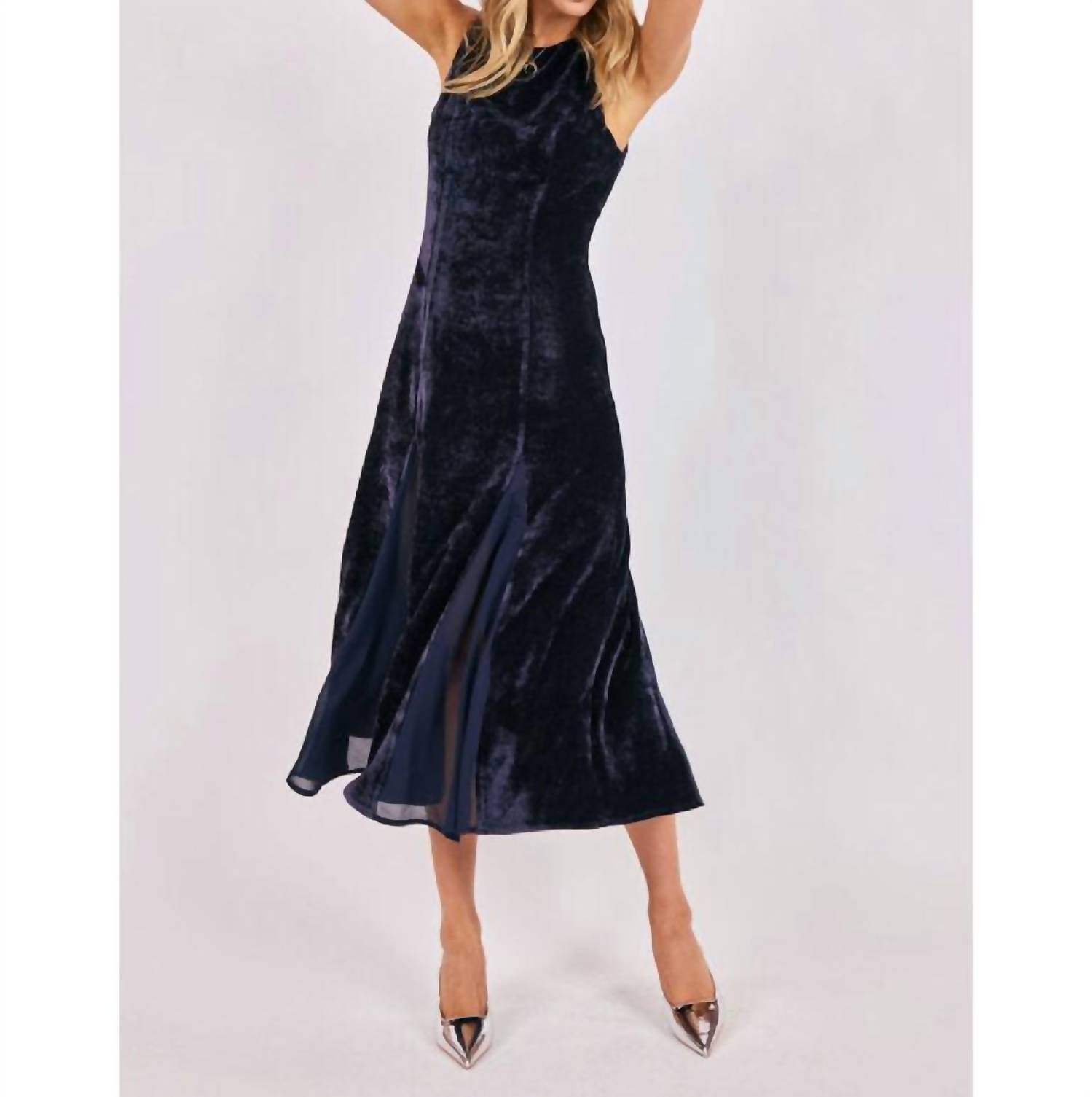 Sadie & Sage - Velvet Avenue Chiffon Midi Dress