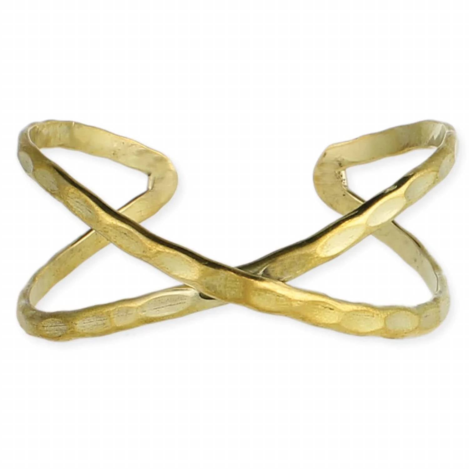 Zad - Women's Hammered Crisscross Cuff Bracelet