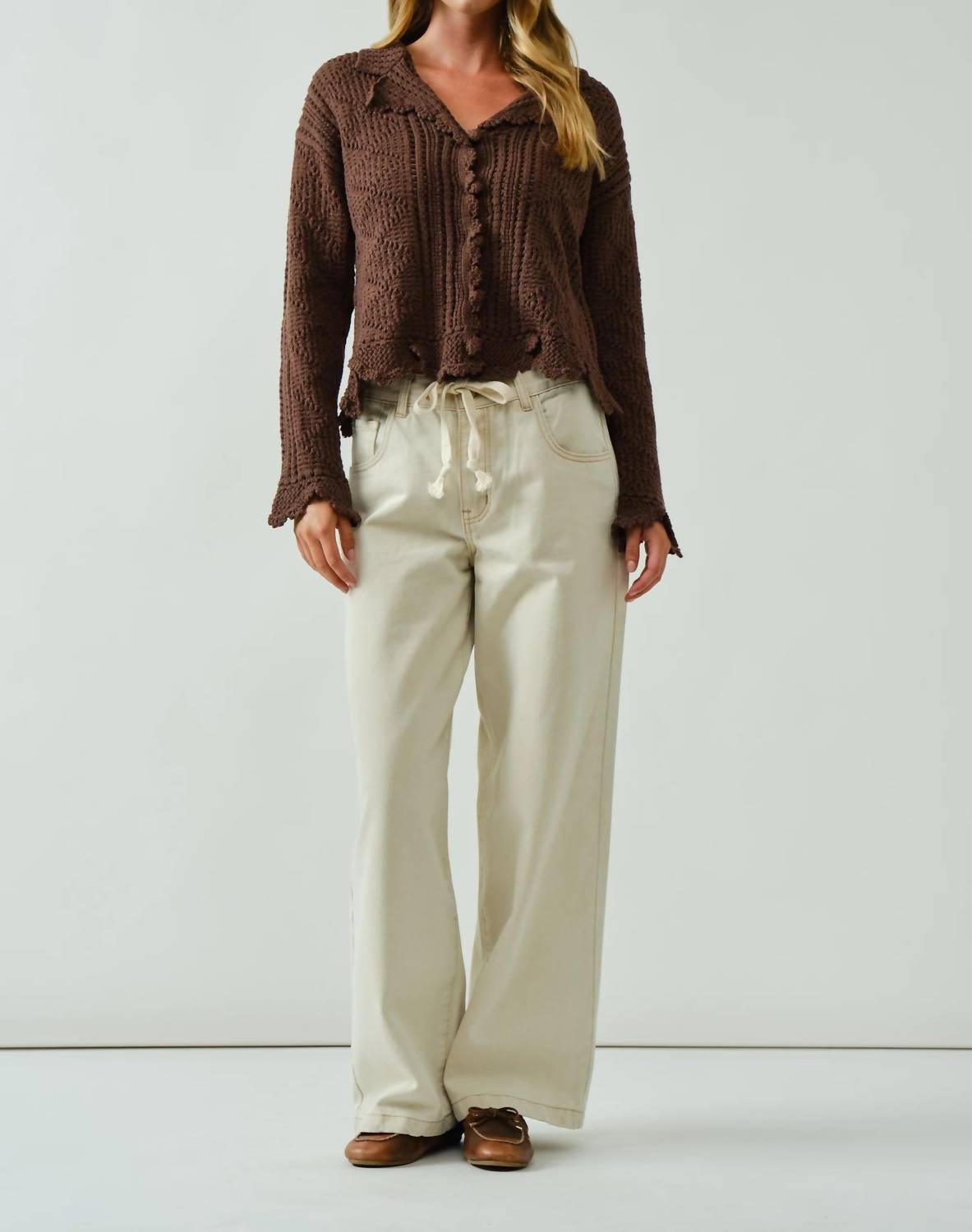 Aaron & Amber - Timeless Open Knit Cardigan
