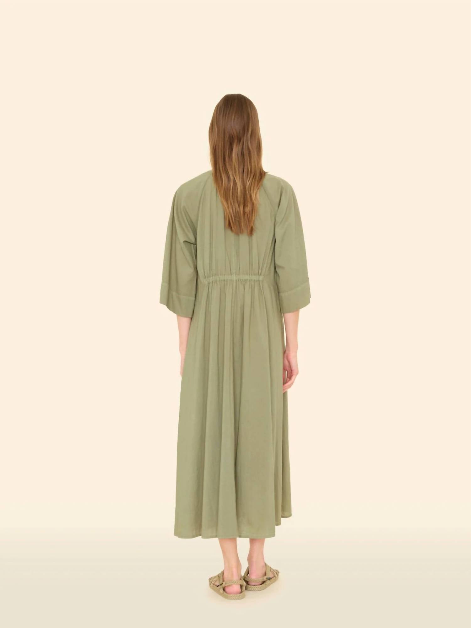 XIRENA Angela Dress in dark seagrass - women's dress - detail view