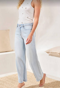 Tribal - Audrey Hugging Flowy Wide Leg Jeans