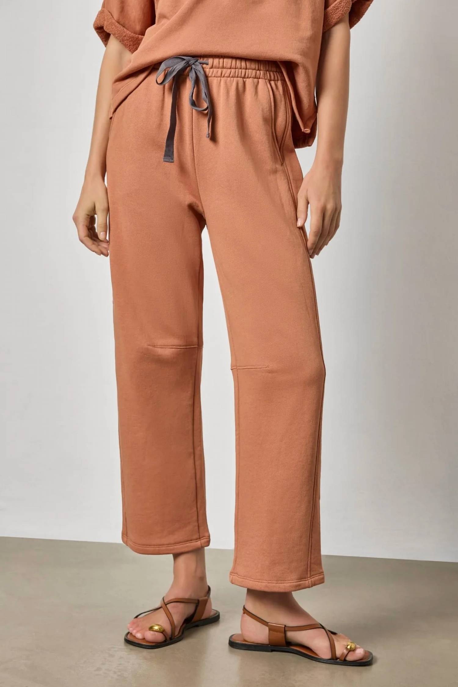 Lilla P Side Panel Terry Pant in carab - women's pants