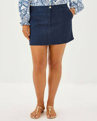Lilly Pulitzer Colette Stretch Denim Skirt in dark wash - women's skirt - view 8