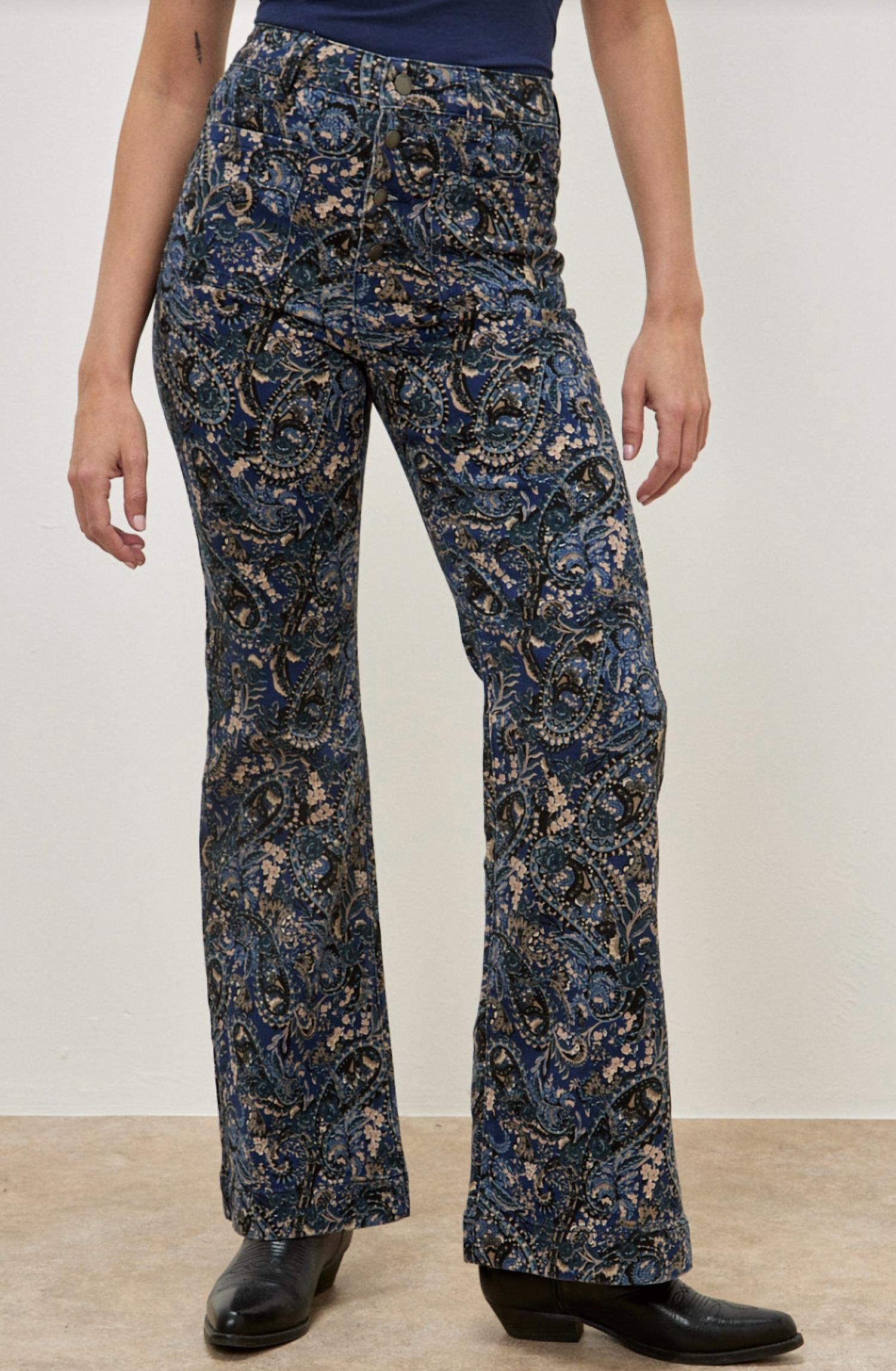 Apricot - Paisley Print Flare Pants