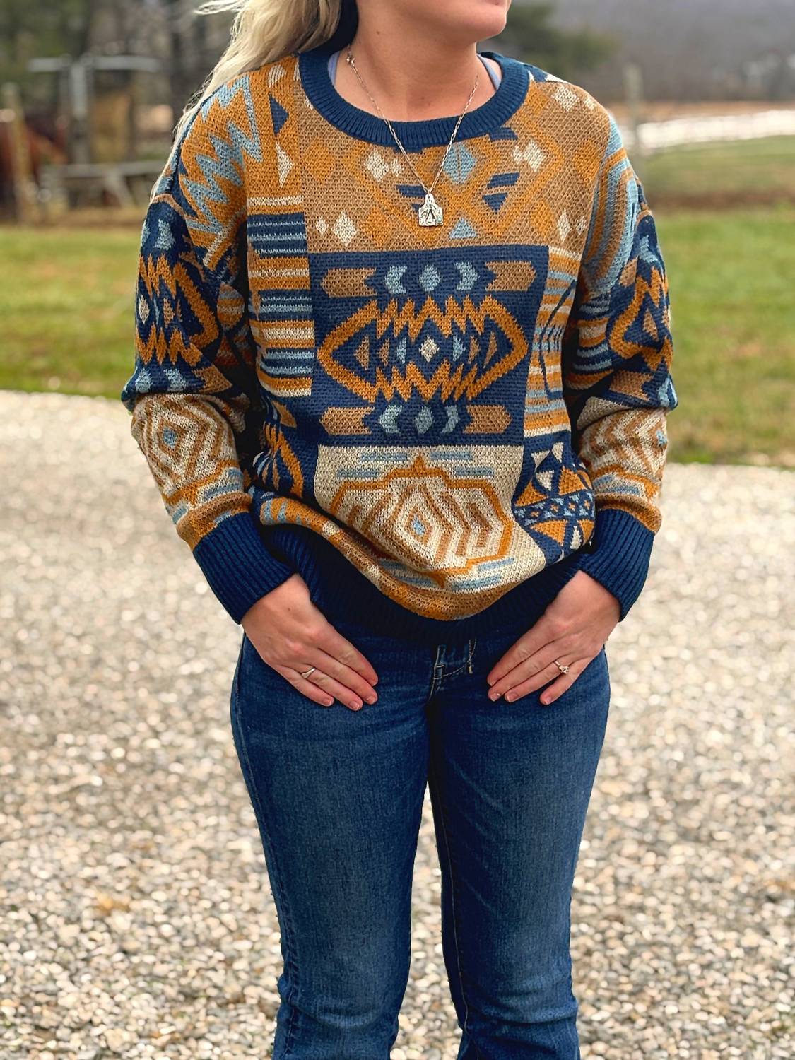 Panhandle - Aztec Patchwork Sweater