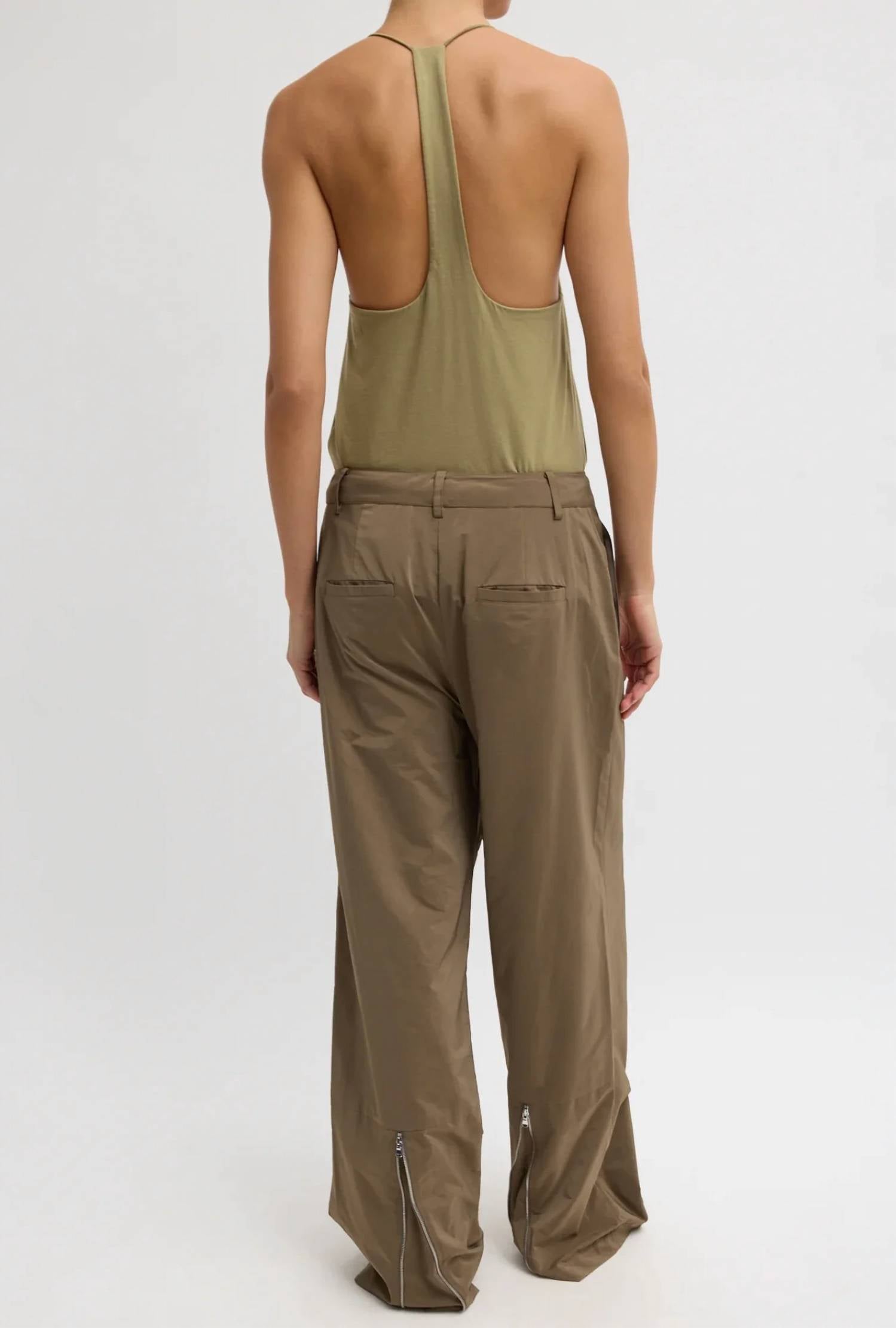 Tibi - Nylon Zipper Trouser - Short Length
