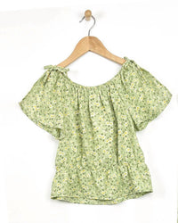 Heart And Arrow - Girls' Flutter Sleeve Floral Pant Set